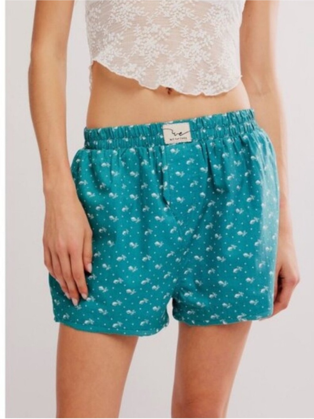 Free People Day to Day Floral Boxer Shorts North Sea combo